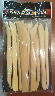 Jack Richeson 6'' Boxwood Modeling Tools Set of 10 - #210139 for Clay