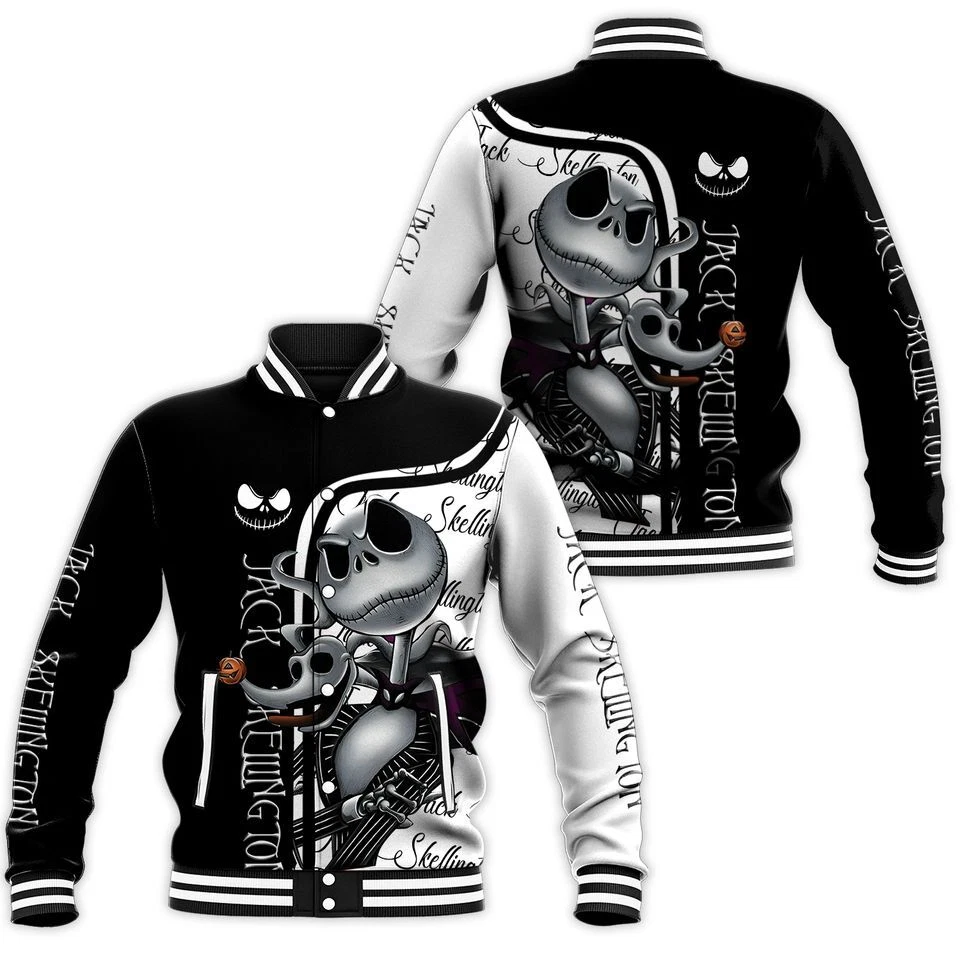 Jack Skellington Baseball Jacket, Disney Baseball Jacket