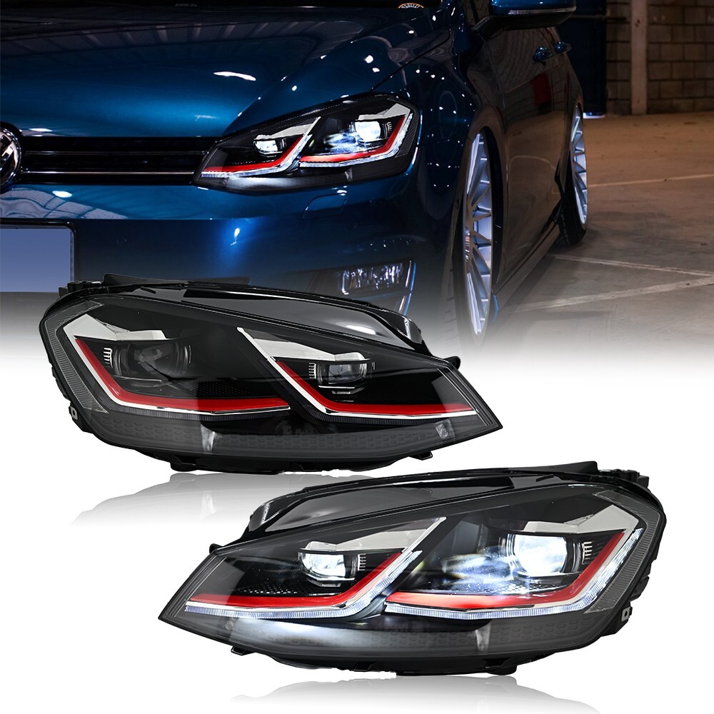 LED Headlights Fit For VW MK7 Golf 7 2013-2018 Sequential Turn Signal Head Lamps