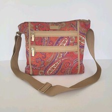 ETRO Paisley Shoulder Crossbody Bag Nylon Bei...