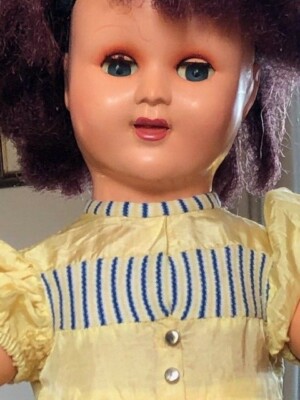 Poupée Ancienne GéGé 47 Cm – Yeux Dormeurs Bouche Entrouverte – France 1950 – Robe + Chaussures