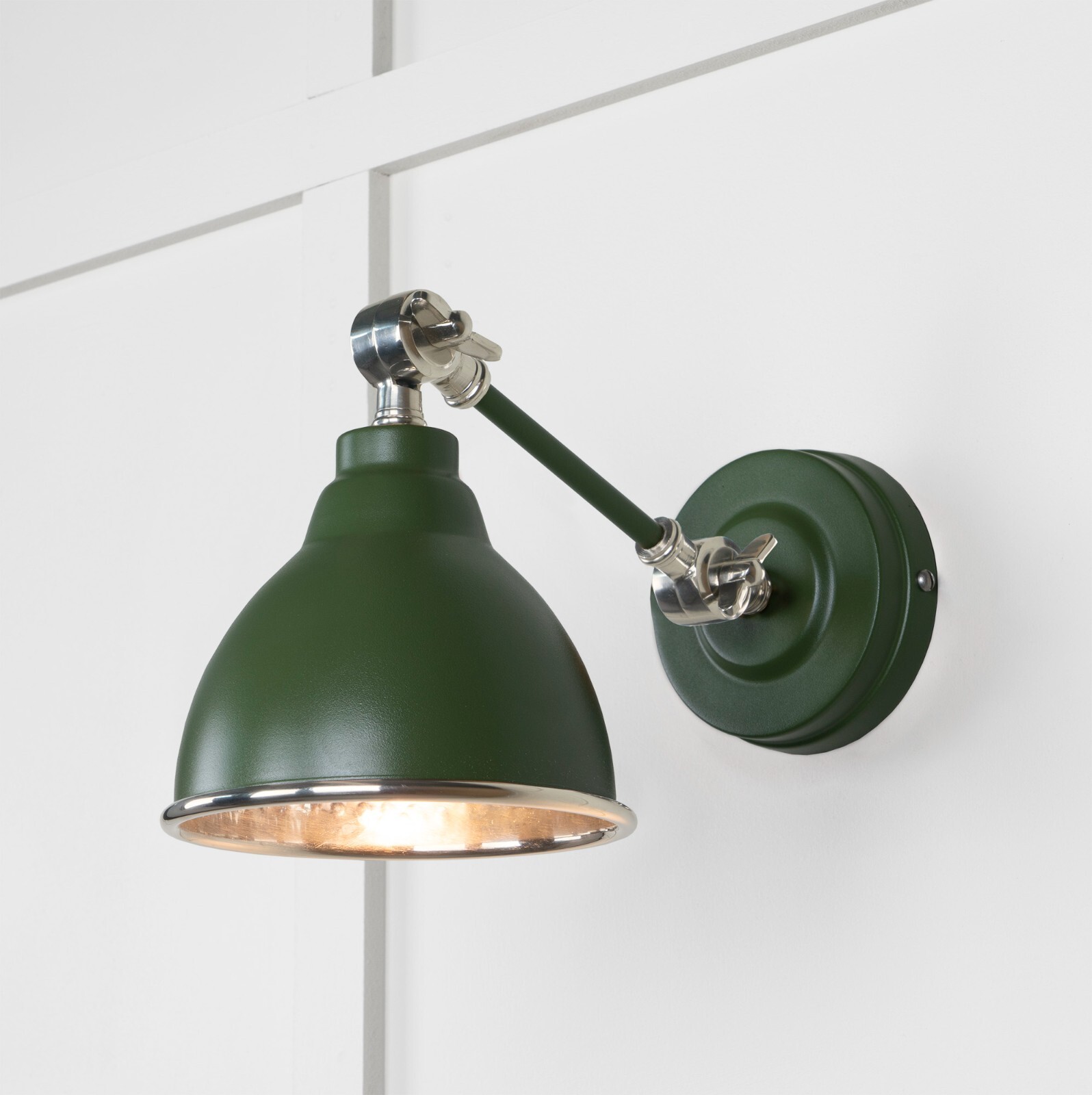 From The Anvil 49718SH Hammered Nickel Brindley Wall Light in Heath