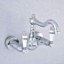 Double Ceramic Handle Kitchen Faucet Bathroom Sink Mixer Tap Chrome Brass 2sf545