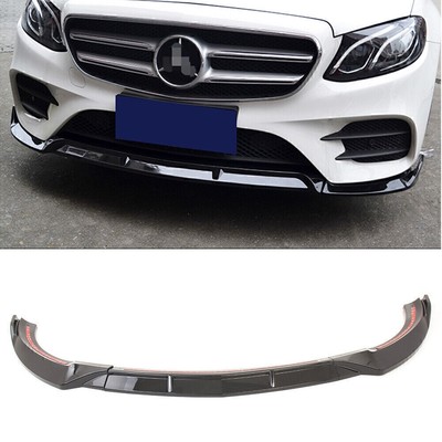 Front Bumper Lip Cover Trims For Benz E-Class W213 Sport 2018-19 Glossy Black