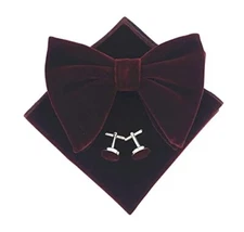 Mens Pre-Tied Oversized Bow Tie Tuxedo Velvet Bowtie One Size Wine Red