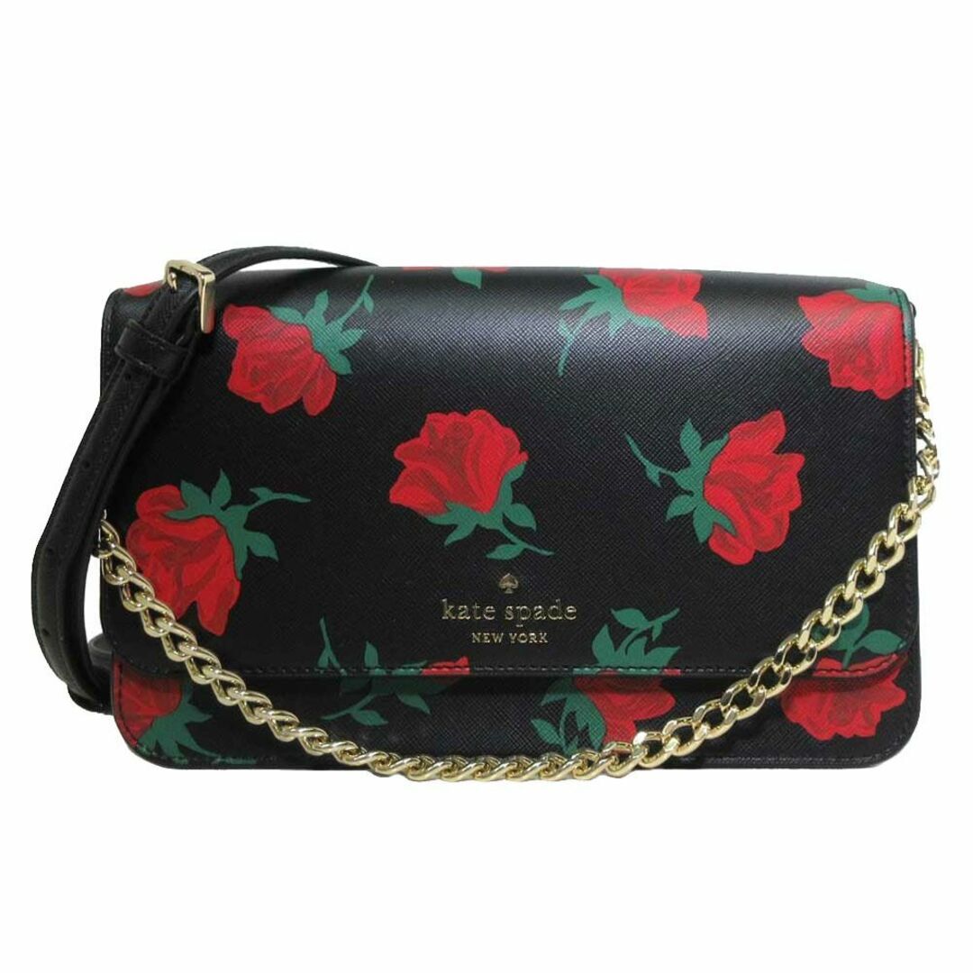 Kate Spade Bag Shoulder Ke534 001 Black Red Madison Rose Toss  