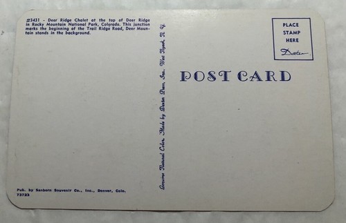 Deer Ridge Chalet, Colorado. Postcard (E2) - Picture 2 of 2