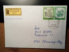 Brief Einschreiben Stempel Sondertarif Hirschegg Kleinwalsertal Einl.Schein 1985