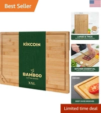 Premium Bamboo Cutting Board - Extra Large 20" x 14" with Deep Juice Groove