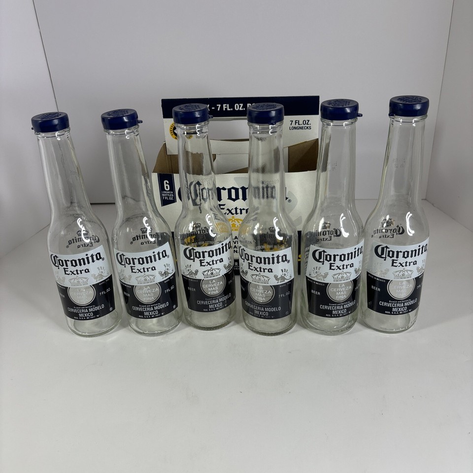 CORONITA SALT / PEPPER SHAKERS - CORONA BOTTLES AND CAPS *SET* SIX 7oz ...