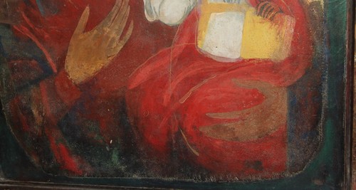 Vintage oil religious painting Holy Mother & baby Jesus orthodox icon portrait - Picture 20 of 21