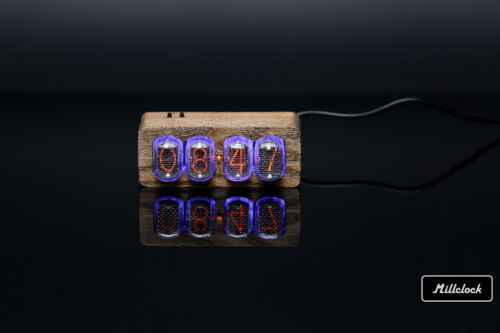 IN-12 NIXIE TUBE CLOCK WALNUT WOOD ENCLOSURE HANDMADE RETRO 4-tubes by MILLCLOCK - Picture 3 of 5