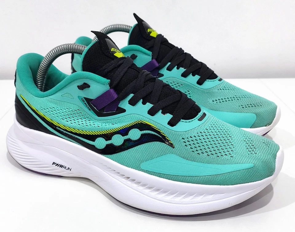 Saucony Guide 15 Trainers - Running Gym Shoes - Cool Mint Acid - Size UK 6 - Image 3 of 4