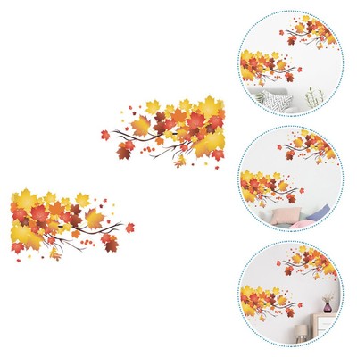  2 Pcs Ahornblatt-Wandaufkleber Home Wall Decal Dekorative Blattwanddekoration
