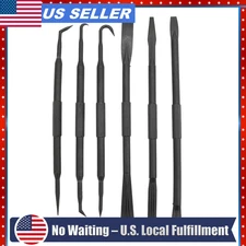6pc Pry Bar Hook Set - Double-ended ABS Plastic, Black for O-ring Seals
