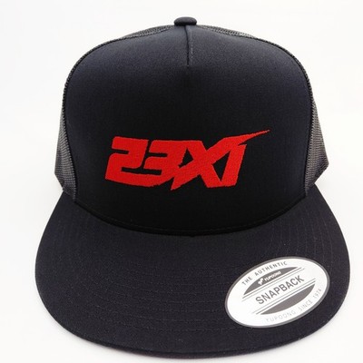 23xi Racing Baseball Cap Hat Flat Bill Black Embroidered Bubba Wallace