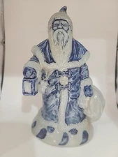 Vintage 1991 Rowe Pottery Works Salt Glazed Stoneware Father Time Santa Figurine
