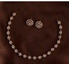 Indian Bollywood Style Bridal Choker Cz Necklace American  Diamond Jewelry Set