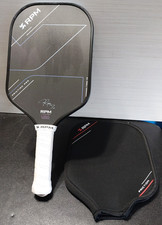RPM Friction Pro V2 Pickleball Paddle 14mm Flat Top Hybrid Carbon Fiber w/ Cover