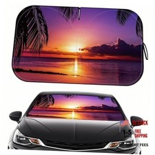 Car Windshield Sun Shade - Reflector Sunshade Offers Ultimate Sunset-Purple