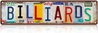 Billiards Metal Sign Vintage License Plate Style, 16 x 4 Inch