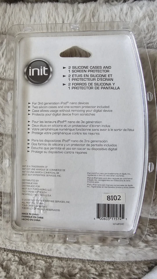 NEW init Silicone Case Apple iPod Nano Video 3rd Generation 2 PACK +screen Prot - Image 2 of 3