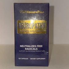 TopNaturePlus Neuropathy Nerve Health Neutralizes Free Radicals 120ct Exp2027