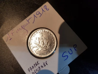 1 franc argent - Semeuse de Roty - 1916 SUP fautée ? frappe désaxée - Photo 1/3