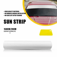 Sun Visor Strip Windshield Banner Vinyl Long Lasting Premium Blank Matte White D