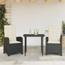 Garden Dining Set Black