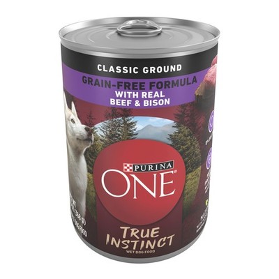 Purina One Wet Dog Food True Instinct Classic Ground Grain-Free Formula Real