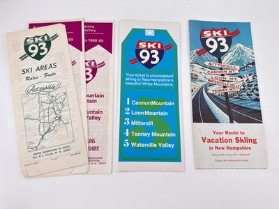 VTG 1969 Ski 93 NH New Hampshire Brochure Lot Trail Map Inquiry Letter A1