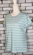 Time And Tru Women's Short Sleeve Striped T-Shirt Crew Neck Large Multicolor 