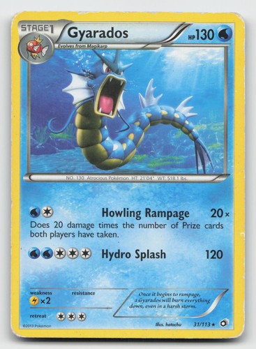 Pokemon TCG Gyarados 31/113 Rare Legendary Treasures DMG