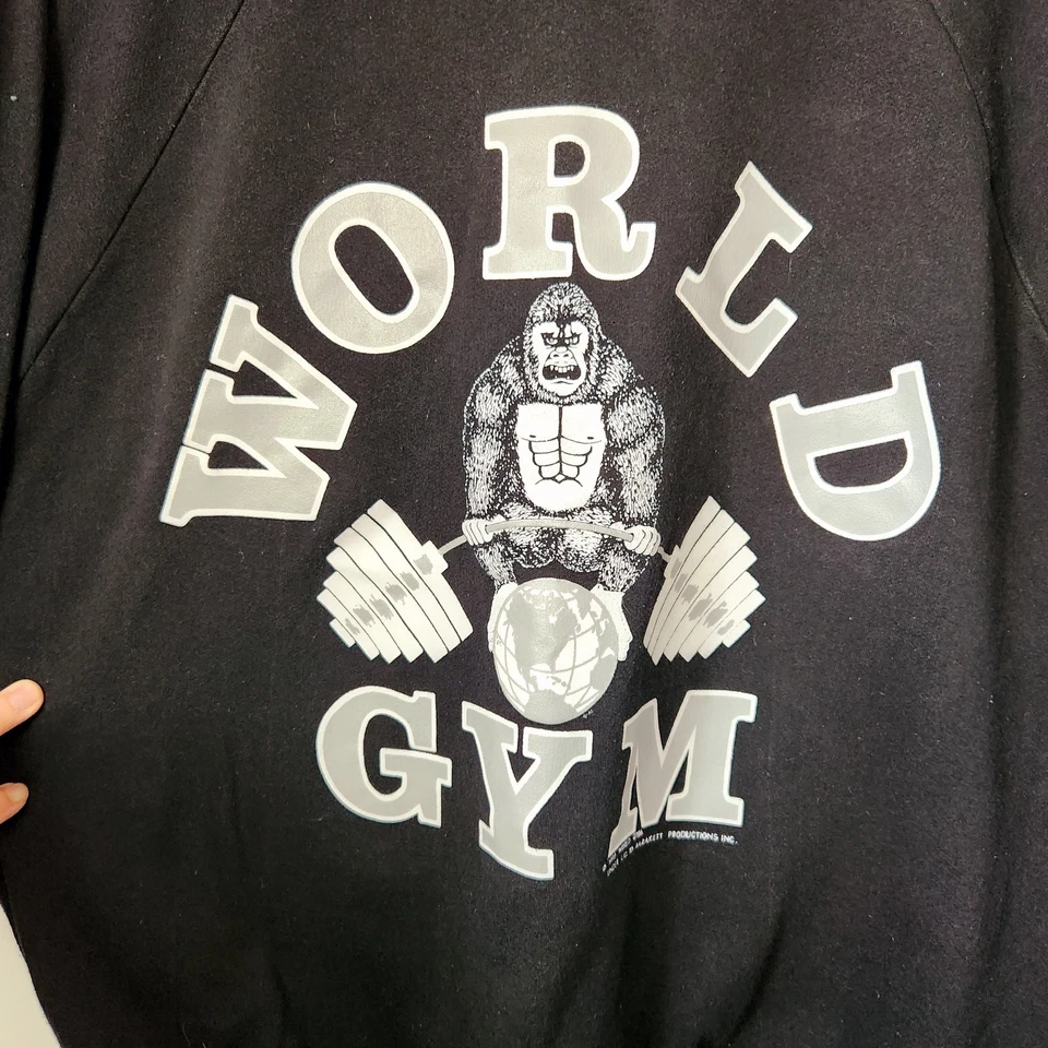 Vintage World Gym Gorilla Double Sided Crewneck Sweatshirt 50/50 Canada Sz 44 XL - Image 4 of 4