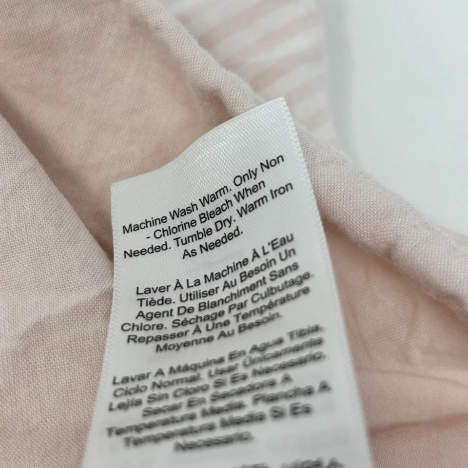 POTTERY BARN KIDS Girls Pink Oxford Stripe Organic Cotton Pillow Sham Standard - Image 4 of 4