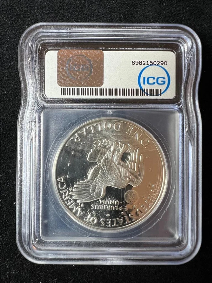 1971 S Eisenhower IKE SILVER $1 Dollar PR70 ULTRA CAMEO ICG UCAM DCAM PF70 3635 - Image 2 of 2