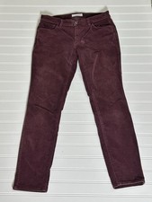 Ann Taylor LOFT Modern Skinny Maroon Corduroy Jeans, Women s Sz 26/2 Stretch