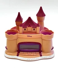 Disney Princess Projector Alarm Clock Radio Pink Castle TESTED  SOME SUN FADING