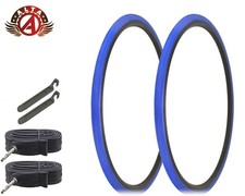 ALTA BICYCLE 700 x 28c LIGHTWEIGHT BLUE TOURING TIRES 60MM PRESTA TUBES (6pc).