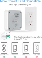 Multi Plug Outlet Splitter, Widely Spaced Outlet Extender with 4 AC, Wall Pl...
