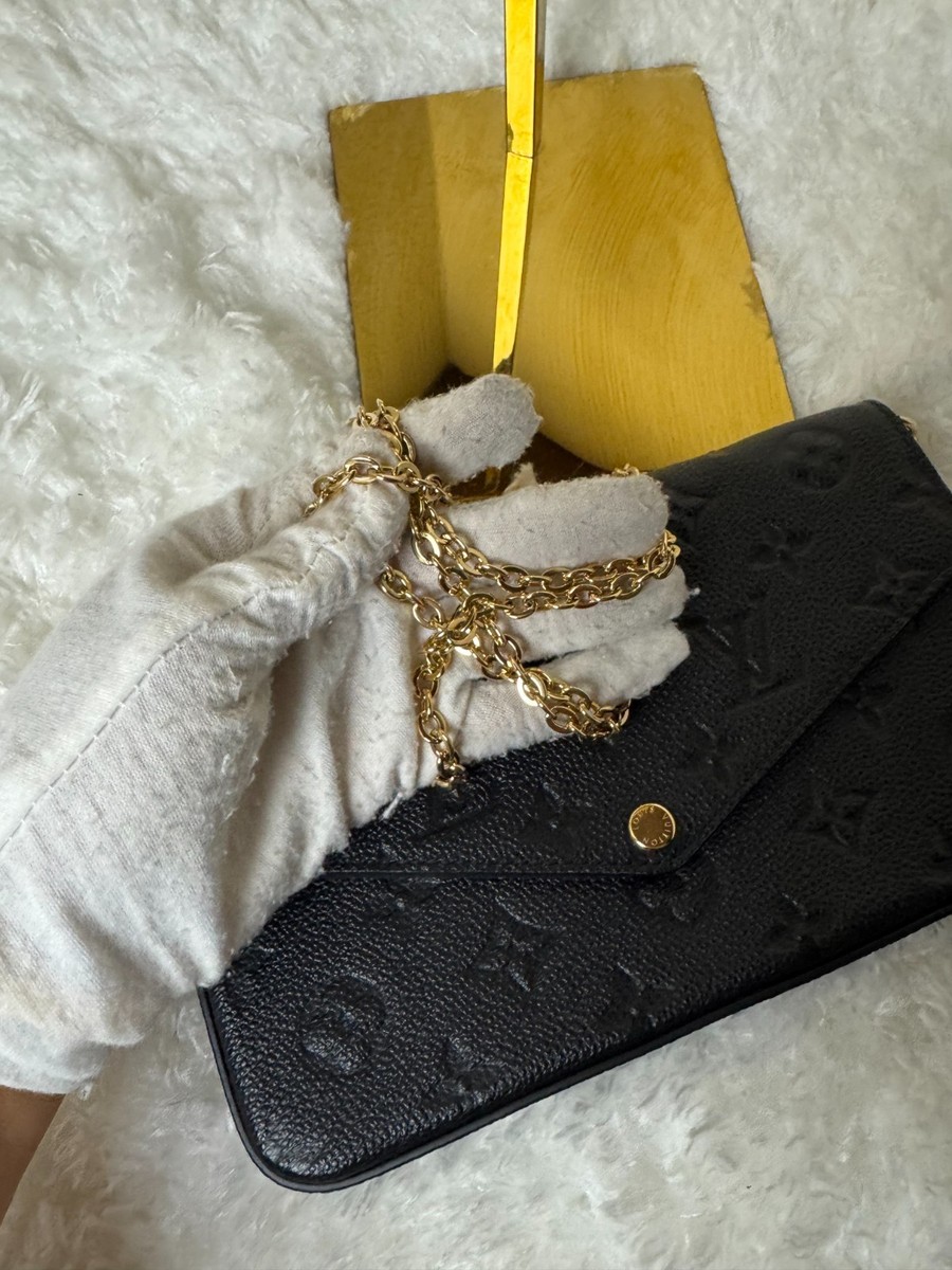 人気ブラック☆3way【Loius Vuitton】Felicie ポシェット Louis Vuitton Pochette Felicie Shoulder Bag Black Leather
