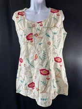 Greater Good Network Womens Tank Top Size Large Embroidered Festival Bohemian