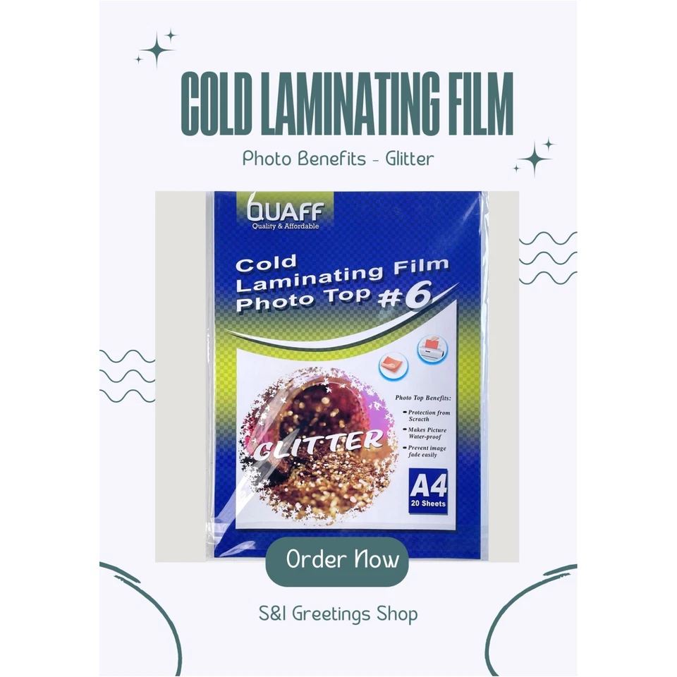 Cold Laminating Film A4 / Glossy / Matte / 3D / Leather / Glitter /Rainbow - Image 3 of 4