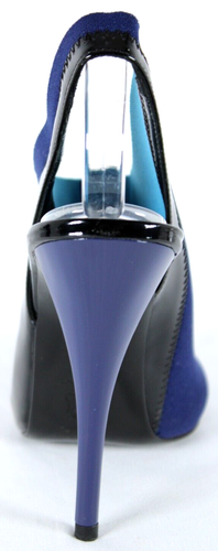 Zapatos de salón Pierre Hardy de neopreno y charol negro y azul 37,5 - Imagen 5 de 11
