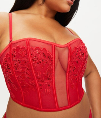 Ann Summers Größe Small 8-10 Icon Korsett Bustier Neu mit Etikett Rot Top EU 34-36