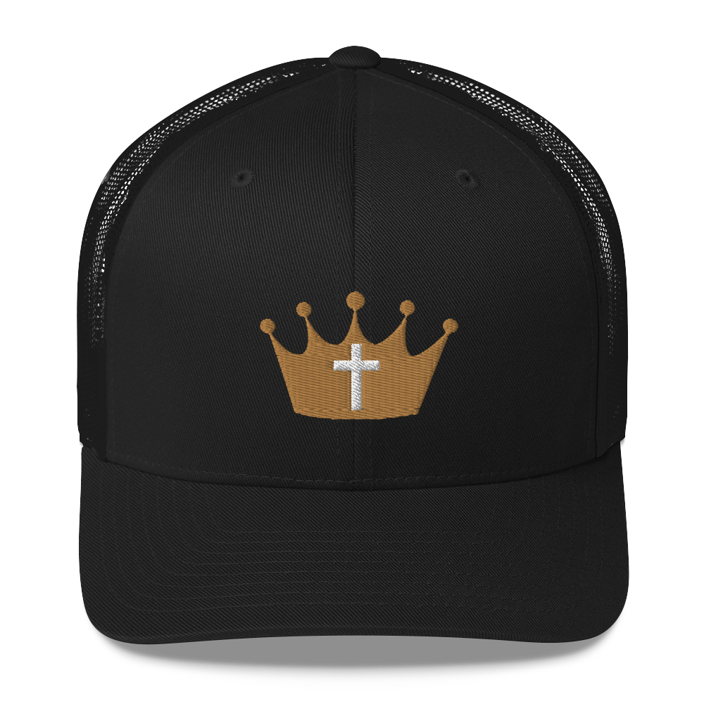 Jesus Prince of Peace Yeshua Cross Crown Embroidered Mesh  display picture 3