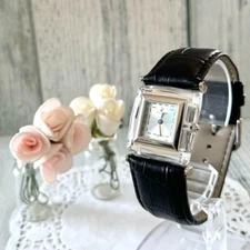 Swarovski Square Watch Rare Used From Japan Check description