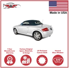 Fits Audi TT 2000-2005 - Convertible Soft Top w/Glass Window BLACK Canvas Cloth