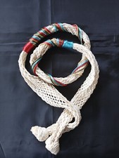 Vintage Sash Belt In Ivory Mesh With Jewel Tone Corded Details